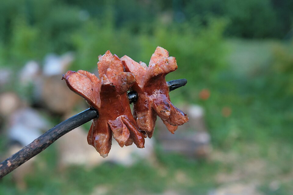 The most traditional dish for this day – a sausage (špekáček) roasted over an open fire